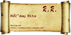 Ráday Rita névjegykártya